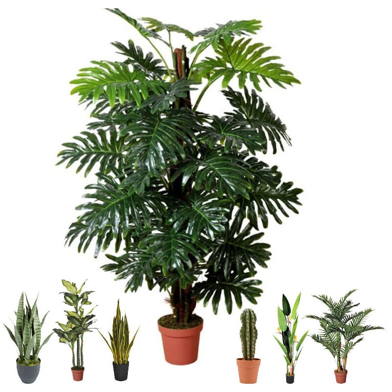 foto del prodotto suinga pianta artificiale di filodendro 150cm con vaso piante di plastica per la decorazione di giardini interni ed esterni