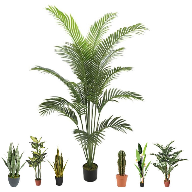 foto del prodotto suinga pianta artificiale di palma 180cm con vaso piante di plastica per la decorazione di giardini interni ed esterni