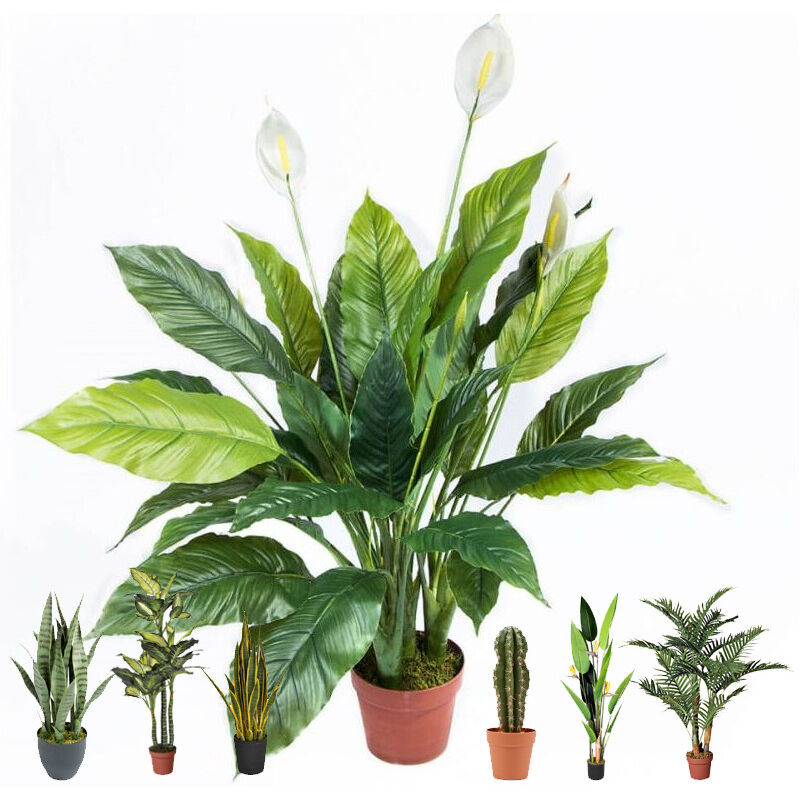 foto del prodotto suinga pianta artificiale vela eolica 105 cm con fioriera piante di plastica per la decorazione di giardini interni ed esterni