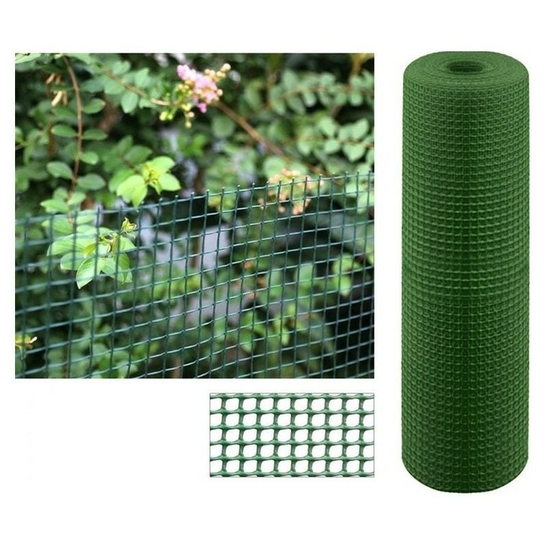 foto del prodotto suinga rete in plastica quadrata per terrazze, balconi o recinzioni 1x1 cm, verde, 1 x 5 m