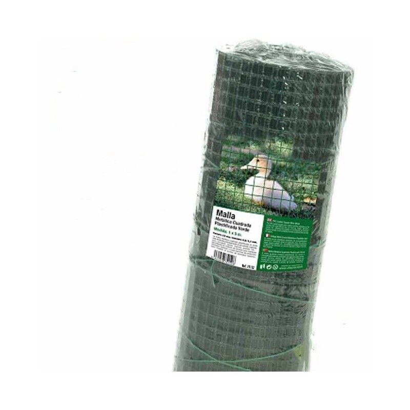 foto del prodotto suinga reticolo per pollame 13 mm 0,5 x 10 m. galvanizzato, maglia quadrata in plastica verde. recinzione per pollaio, voliera