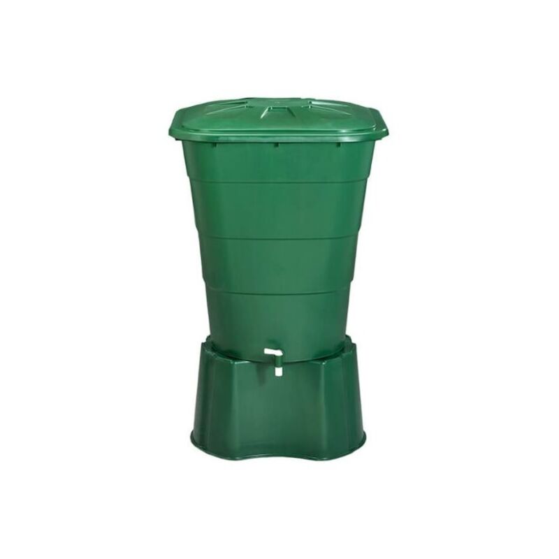 foto del prodotto suinga serbatoio d acqua in polipropilene da 200 l. recuperatore d acqua 70x70x80 cm, con base di supporto 60x60x33 cm, verde