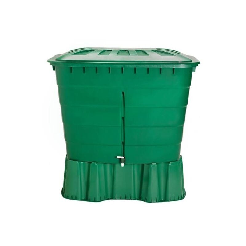 foto del prodotto suinga - serbatoio d'acqua in polipropilene da 500 l. recuperatore d'acqua 124x80x92 cm, con base di supporto 124x80x33 cm, verde