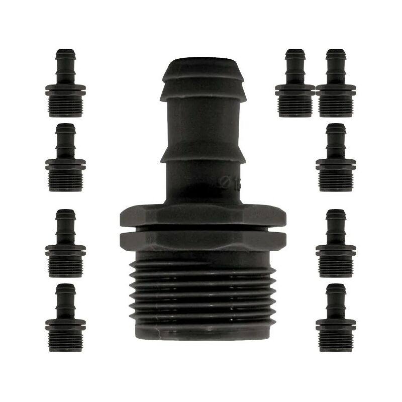 foto del prodotto suinga set di 10 collegamento a filettatura maschio per irrigazione a goccia 16 x 1 2 