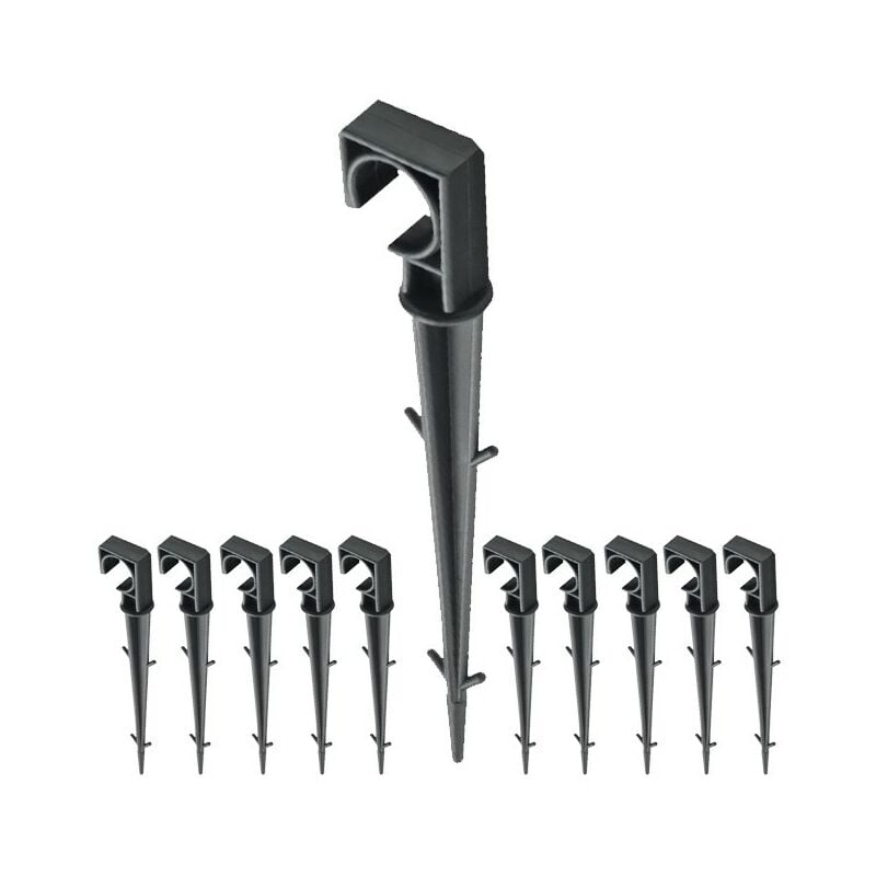 foto del prodotto suinga set di 10 picchetti per tubi da 16 mm, picchetti di fissaggio per linee di gocciolamento, tubi da giardino