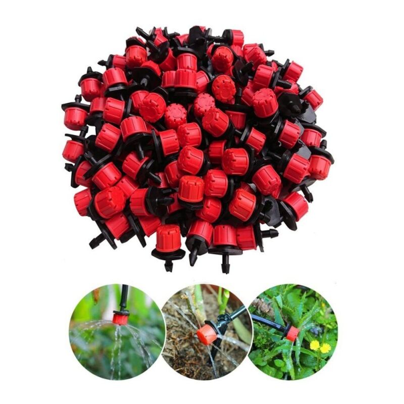 foto del prodotto suinga set di 100 gocciolatori regolabili 0 70 l h per irrigazione, sistema irrigazione automatica, utilizzato in giardini, agricolture