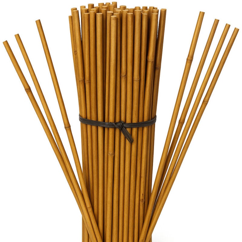 foto del prodotto suinga - set di 100 tutori in bambù per piante 100 cm 10-12 mm canne di bambù, supporti per ortaggi, pomodori, alberi e giardinaggio