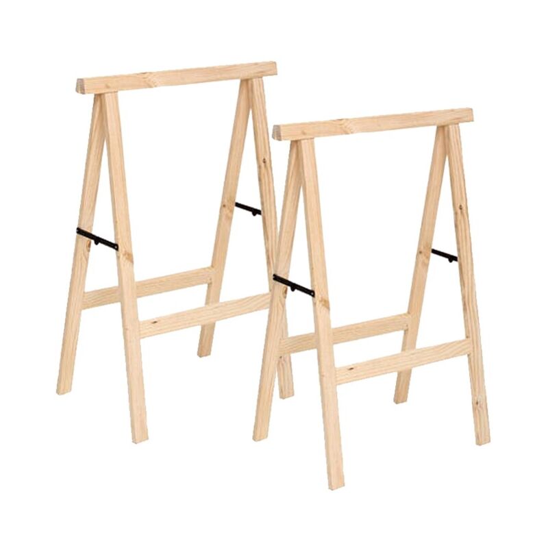 foto del prodotto suinga set di 2 cavalletti in legno pieghevoli per falegnameria e fai da te 100x73,5 cm ideale per assemblare tavole e tagliare legno