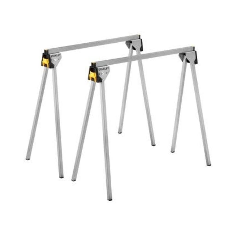 foto del prodotto suinga set di 2 cavalletti pieghevoli in metallo stanley aperto 73,6 x 42,4 x 85,5 cm piegato 10,5 x 9,6 x 79,4 cm