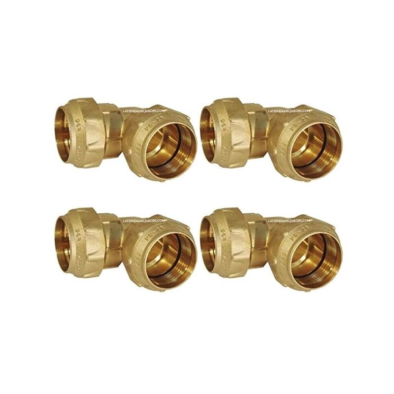 immagine 0 del prodotto suinga set di 4 gomito 32mm in ottone per tubo in polietilene 32mm accessorio in ottone aenor unione per tubi irrigazione
