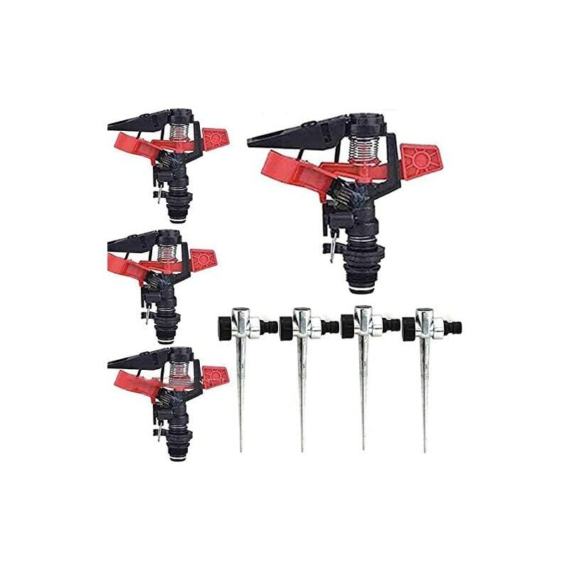 foto del prodotto suinga set di 4 irrigatore a settore agricolo 1 2 , portata da 8 a 13 m picchetto di supporto per irrigatori