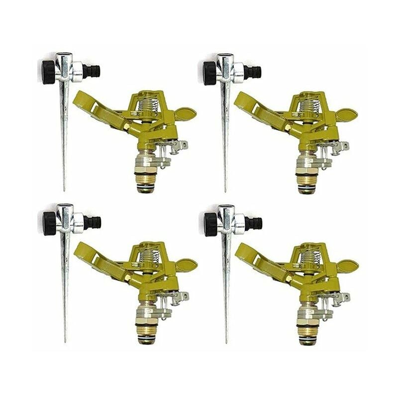 foto del prodotto suinga set di 4 irrigatore di irrigazione regolabili in metallo supporto settoriale attacco 1 2 zinco e ottone irrigazione d