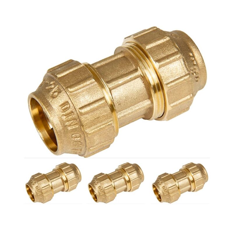 foto del prodotto suinga set di 4 raccordo in ottone 32mm connettore per tubo sistema di irrigazione raccordo 32 mm unione per tubi irrigazione