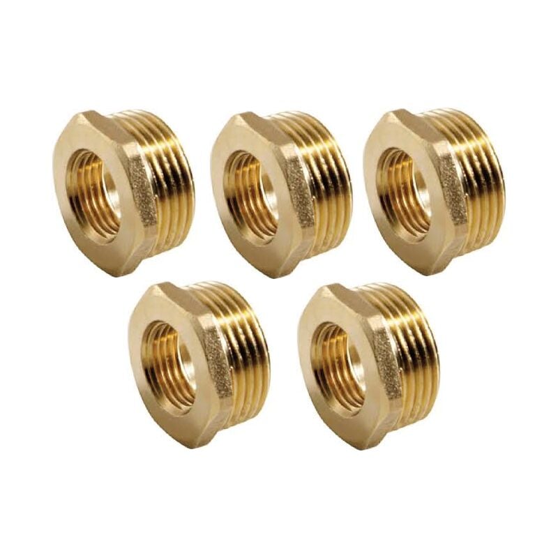 foto del prodotto suinga set di 5 dadi in ottone 1 x 3 4 accessorio in ottone aenor riduzione filettata in ottone dado di riduzione in ottone