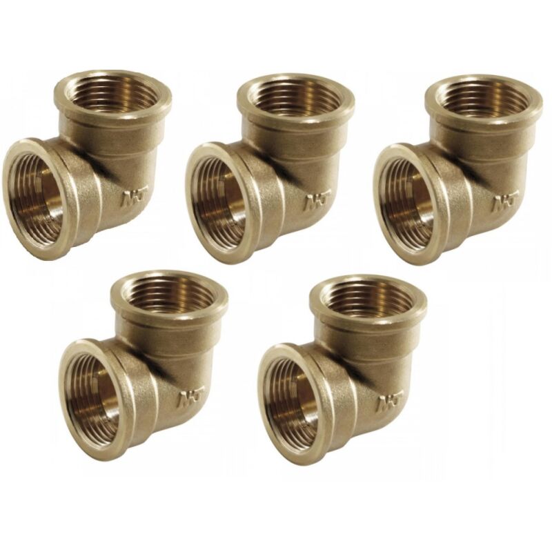 foto del prodotto suinga set di 5 gomito in ottone femmina femmina 3 4 accessorio in ottone aenor curva filettata 3 4 unione per tubi irrigazio