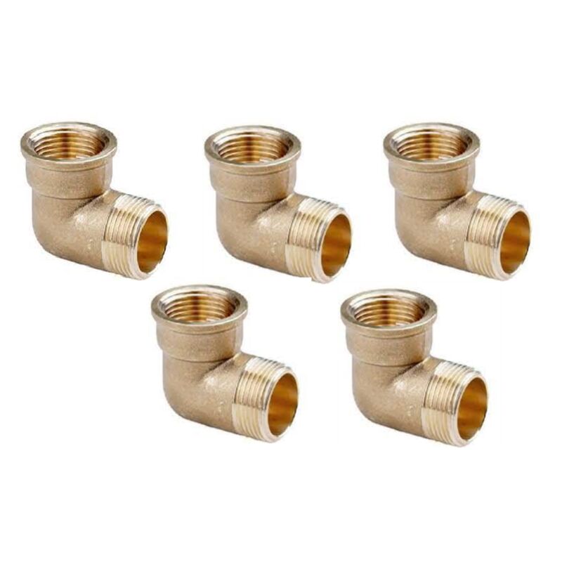 foto del prodotto suinga set di 5 gomito in ottone maschio femmina 3 4 accessorio in ottone aenor curva filettata 3 4 unione per tubi irrigazio