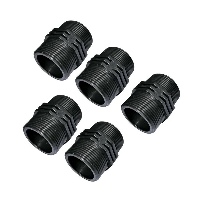 foto del prodotto suinga set di 5 nipplo uguale con raccordo filettato in plastica 1 1 2 x1 1 2 doppio filettatura maschio maschio pn10 bar