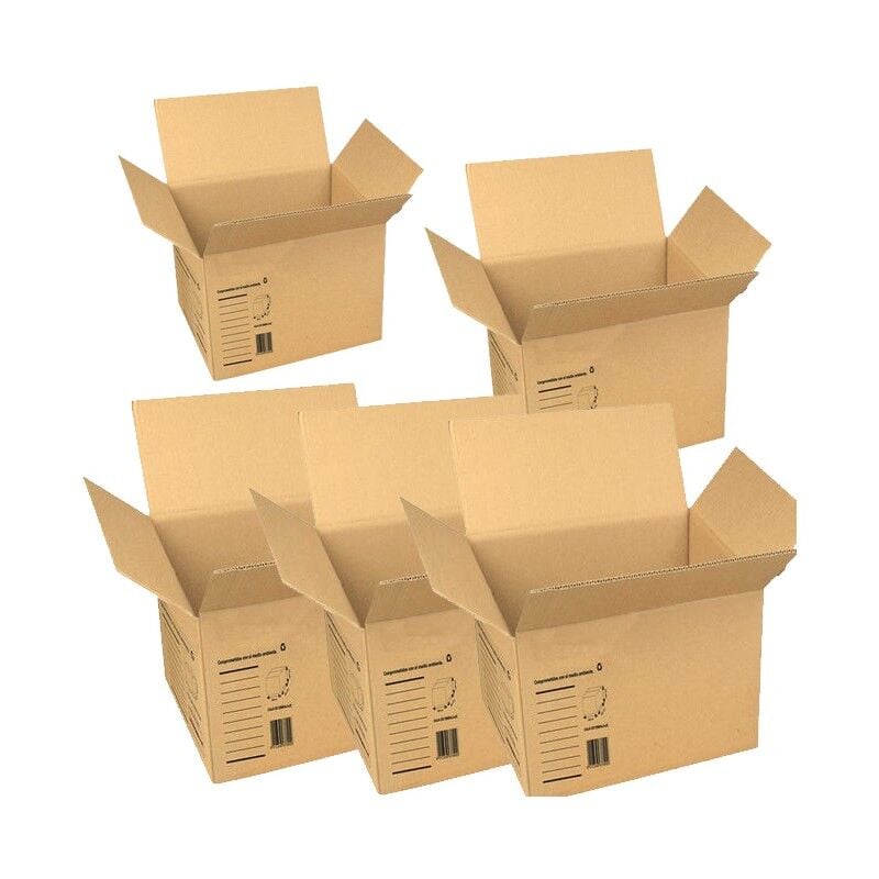 foto del prodotto suinga set di 5 scatole in cartone per traslochi 41x41x41 cm resistenti e versatili per imballaggio e stoccaggio