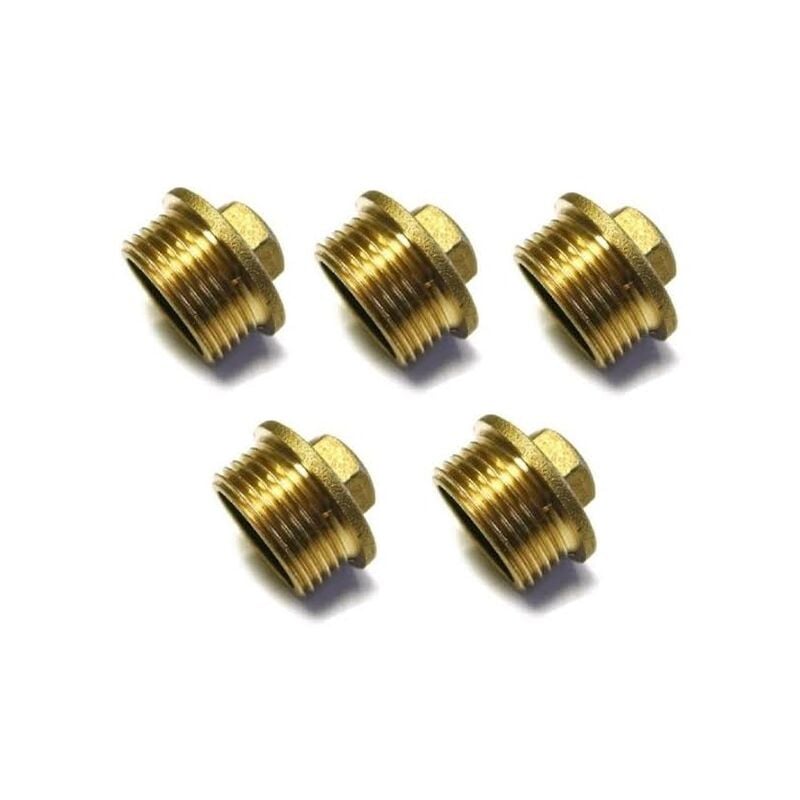 foto del prodotto suinga set di 5 tappi maschio in ottone da 1 2 accessorio in ottone aenor tappo in ottone da 1 2 con filettatura interna