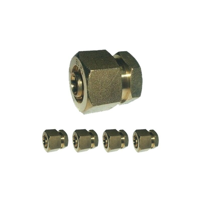 foto del prodotto suinga set di 5 tappo per tubo di compressione multistrato da 16 mm, senza necessit di crimpatrice, grigio