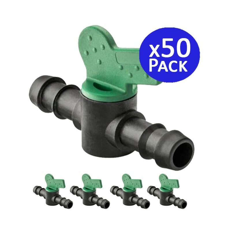 foto del prodotto suinga set di 50 valvola corrugata da 16 mm per tubo a goccia. valvola di arresto per l irrigazione a goccia