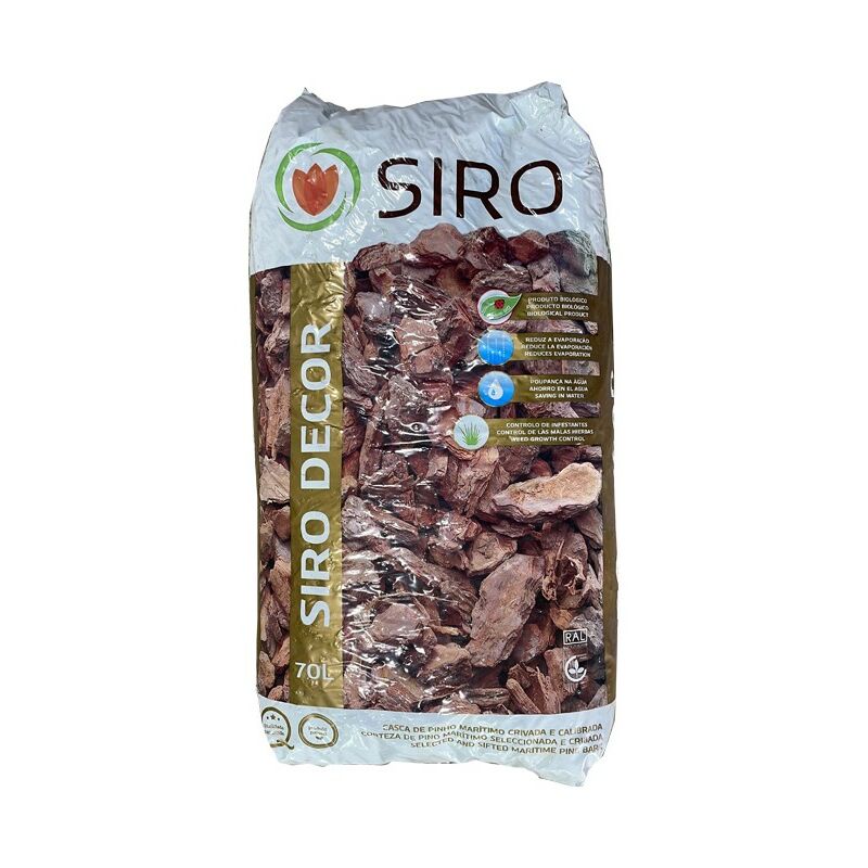 foto del prodotto suinga substrato decorativo in corteccia di pino 15 kg 70 l, per piante e torba, 25 45 mm