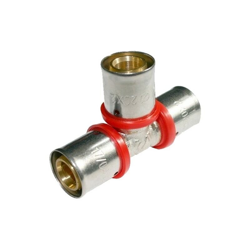 foto del prodotto suinga - tee per tubo multistrato da 16 mm, da utilizzare con aggraffatrice, colore grigio