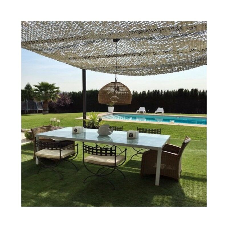 foto del prodotto suinga tenda da giardino a vela mimetica reversibile bianco grigio 3 x 4 m, 120gr m2 uv