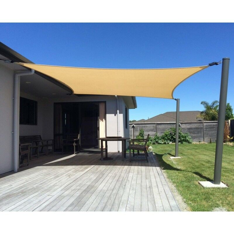 foto del prodotto suinga tenda rettangolare a vela beige 4 x 6 metri, 150 gr m2 tenda da giardino uv con corde