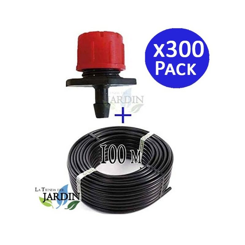 foto del prodotto suinga tubo da gocciolamento da 16 mm, 100 metri 300 gocciolatori regolabile da 0 a 70 litri ora