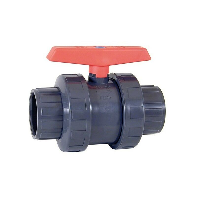foto del prodotto suinga valvola a sfera colla 40 mm per incollare il pvc. pressione massima 10 bar. utilizzato in tubi in polietilene e pvc da 40 mm 1 4