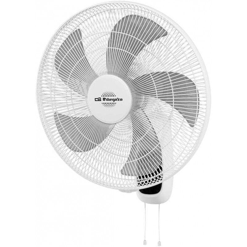 foto del prodotto suinga ventilatore da parete da 60 w. 5 lame. diametro 45 cm. 3 velocit di ventilazione. funzione oscillante. testa inclinabile