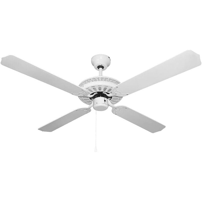 foto del prodotto suinga ventilatore da soffitto senza luce, 4 pale reversibili, bianco efficienza energetica a 