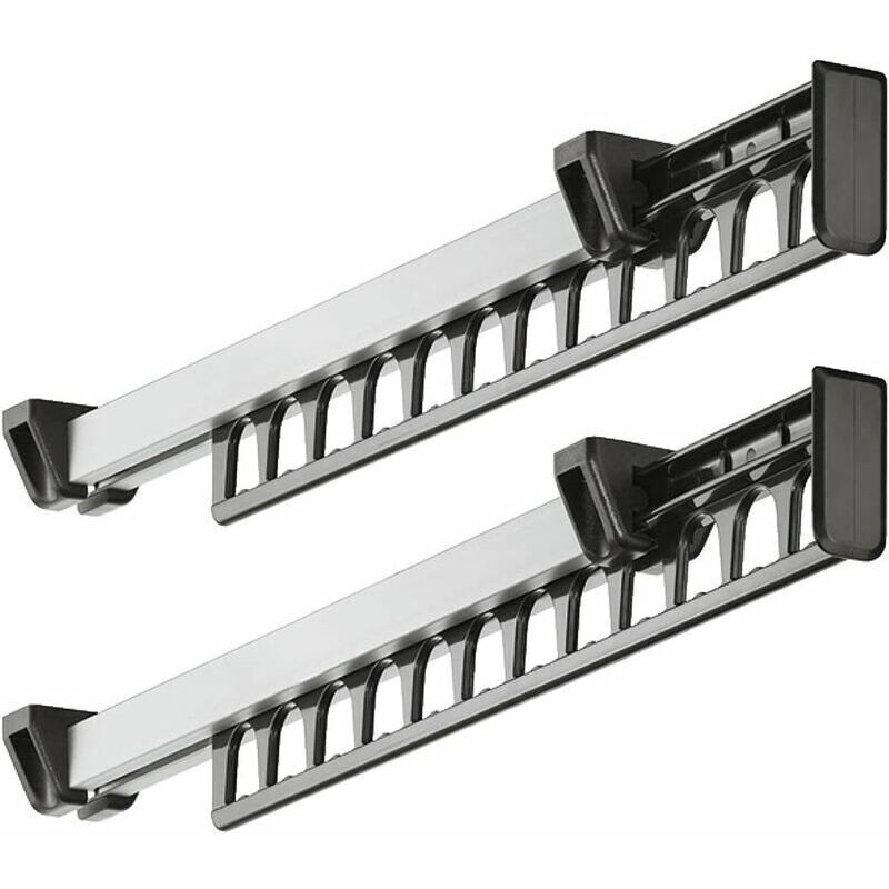 foto del prodotto sunflower appendiabiti armadio estraibile scorrevole per gruccia supporto appendiabiti per 12 grucce lunghezza 312 mm confezione da 2