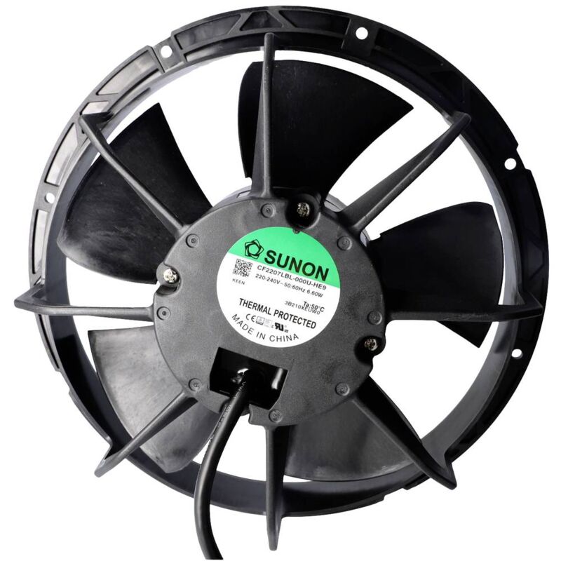 foto del prodotto sunon cf2207lbl 000u hb9 ventola assiale 230 v ac 315.93 m h x a 250 mm x 77.4 mm