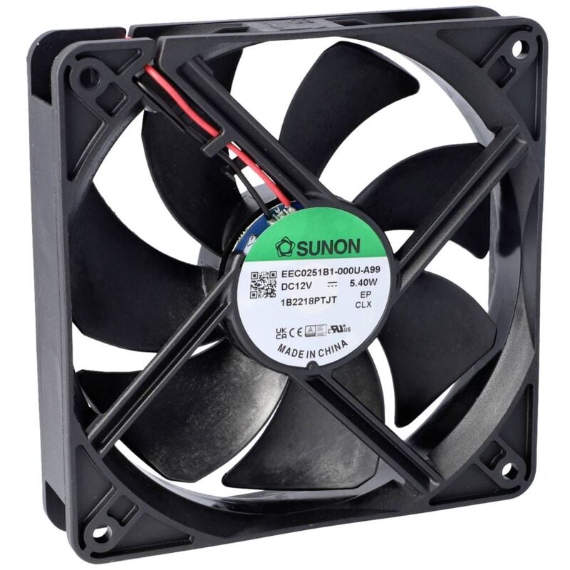 foto del prodotto sunon eec0252b3 000u a99 ventola assiale 24 v dc 127.39 m h l x l x a 25 x 120 x 120 mm