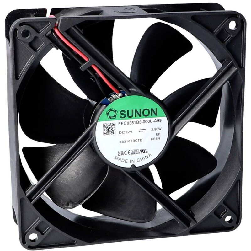 foto del prodotto sunon eec0382b3 000u a99 ventola assiale 24 v dc 157.96 m h l x l x a 38 x 120 x 120 mm