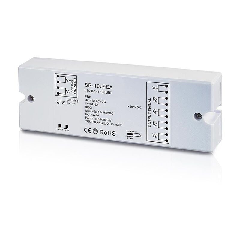 foto del prodotto sunricher controller pmw rgb rgbw dimmer 12 36v dc 4 canali 8a canale 