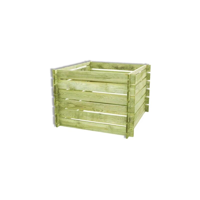 foto del prodotto sunwood compostiera in legno impregnato, 100x100x65 cm, per rifiuti umidi