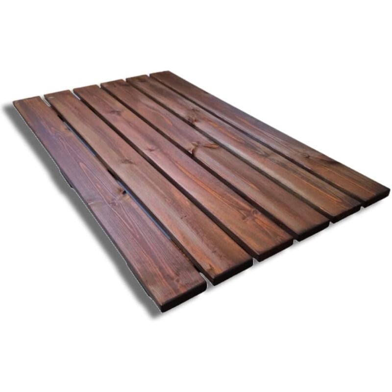 foto del prodotto sunwood pedana doccia antiscivolo 100x60 cm in legno di pino, marrone teak