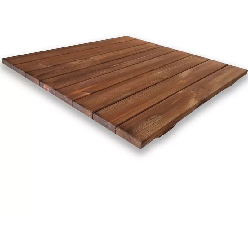 foto del prodotto sunwood pedana doccia antiscivolo 70x70 cm in legno di pino, marrone teak