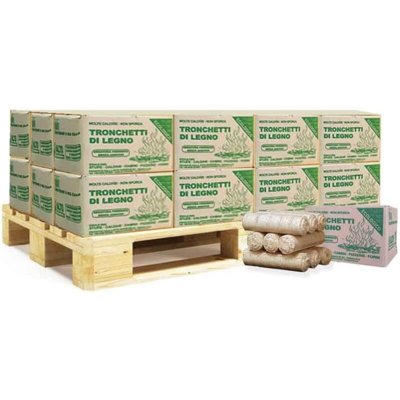 foto del prodotto sunwood tronchetti da ardere in legno pressato faggio abete 200 kg, made in italy