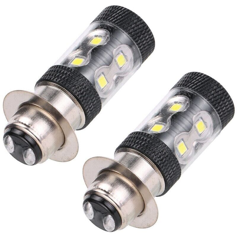 foto del prodotto super bright p15d h6m led lampadina per fari moto abbagliante anabbagliante 360 bagliore bianco 6500k 12v plug and play 2pcs h504