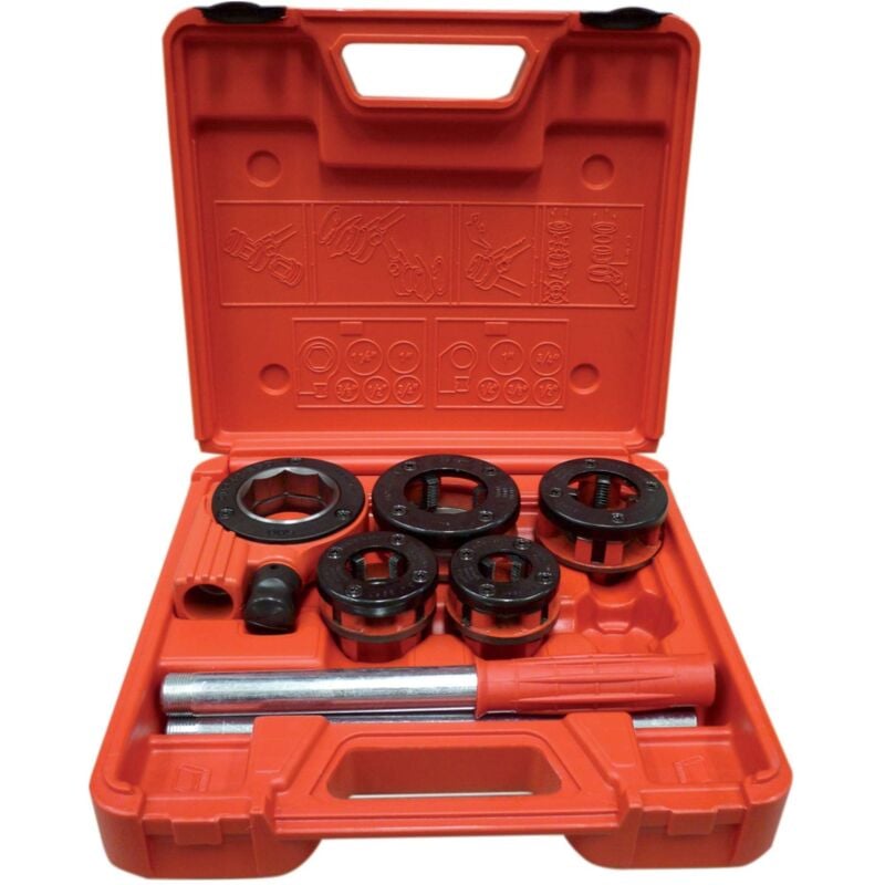 foto del prodotto super ego tools set filiera art 109 3 per tubi chiave a cricchetto per filettare filettatura in valigetta