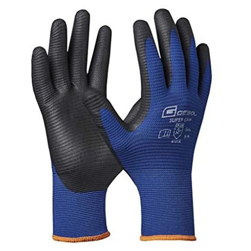 foto del prodotto super grip guanti da lavoro con rivestimento in nitrile resistente contro oli e acqua guanti in nitrile con tessuto di supporto scanalato per uomo