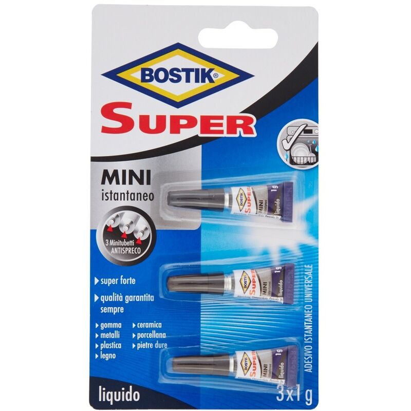 foto del prodotto super mini 3x1g - colla universale istantanea - bostik