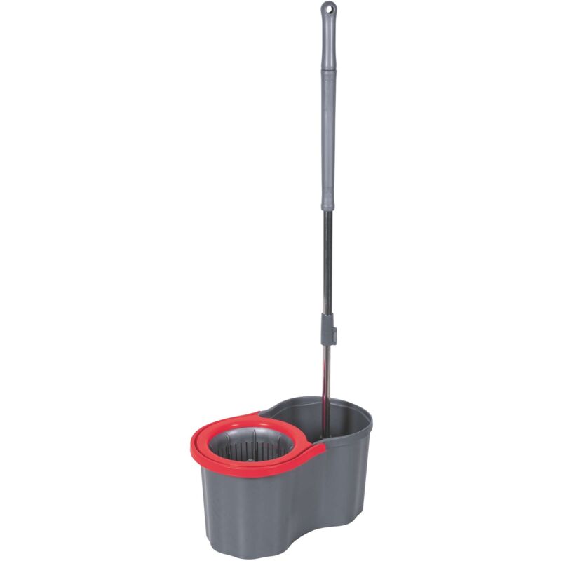 foto del prodotto super mop rotante grigio bordo rosso