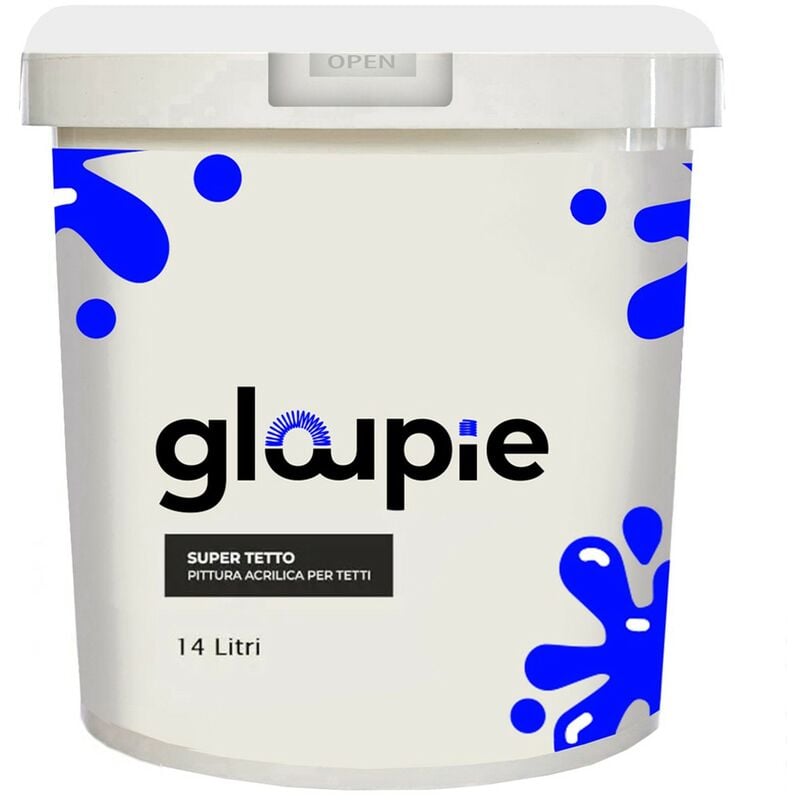 foto del prodotto super tetto idropittura acrilica elastomerica per protezione e decorazione di tetti e superfici esterne 14 lt bianco gloupie
