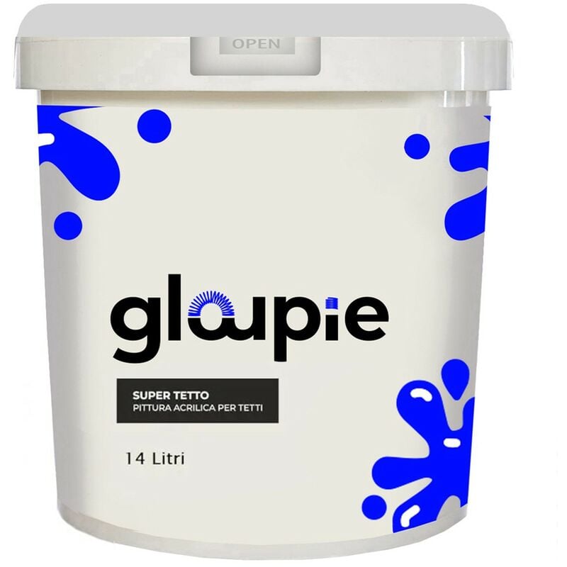 foto del prodotto super tetto idropittura acrilica elastomerica per protezione e decorazione di tetti e superfici esterne 14 lt grigio gloupie