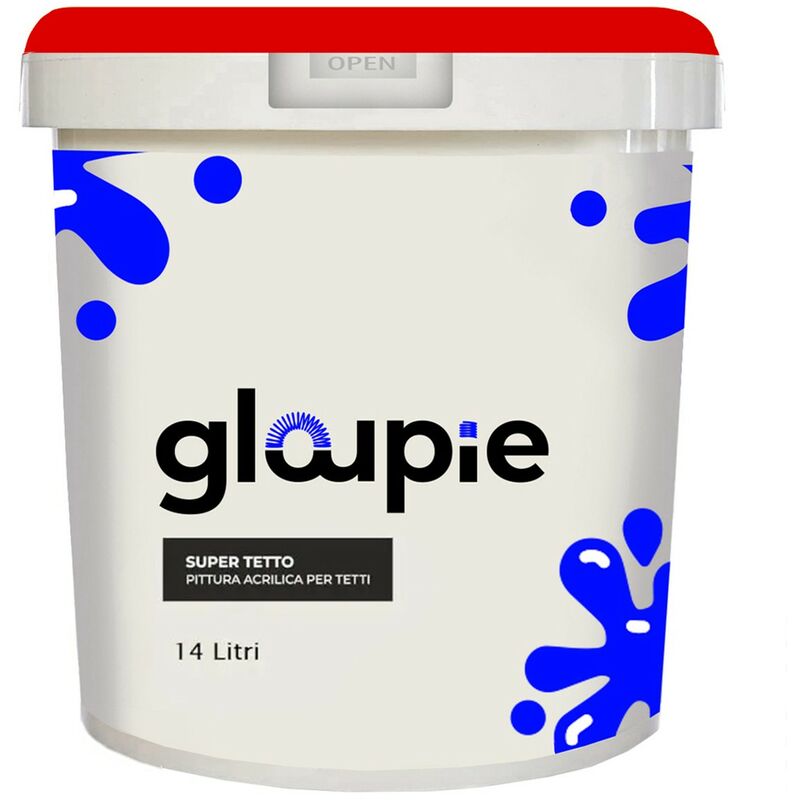 foto del prodotto super tetto idropittura acrilica elastomerica per protezione e decorazione di tetti e superfici esterne 14 lt rosso gloupie